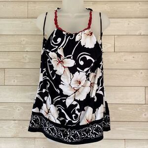 White House Black Market Beaded Floral Halter Tank Top XL - New with Tags
